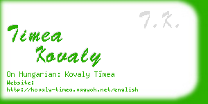 timea kovaly business card